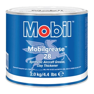 Mobilgrease 28 MIL-PRF-81322 Synthetic Grease 4.4 lb / 2Kg Can