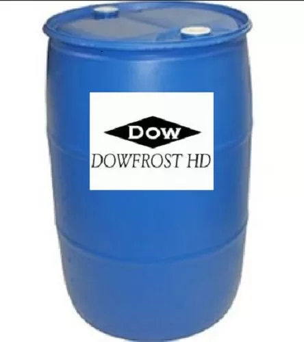 DOWFROST HD 30% blend heat transfer fluid dyed 55 gal drum